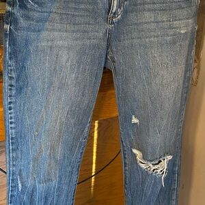 Sincerely Jules jeans straight ankle distressed medium wash women’s size 7/28